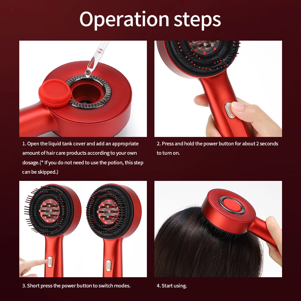 Peigne de Massage Capillaire LED — DermaPulse